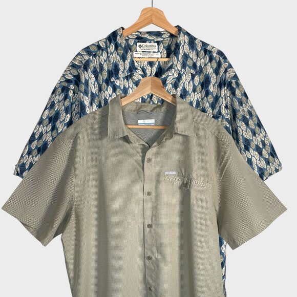 Lot of 2 COLUMBIA Shirts Men's LARGE Short Sleeve Outdoor Hiking Travel Casual - Picture 1 of 8